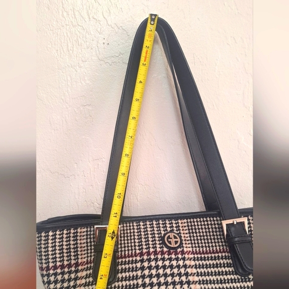 Giani Bernini Black and White Plaid Tote Shoulder Bag - Picture 8 of 11